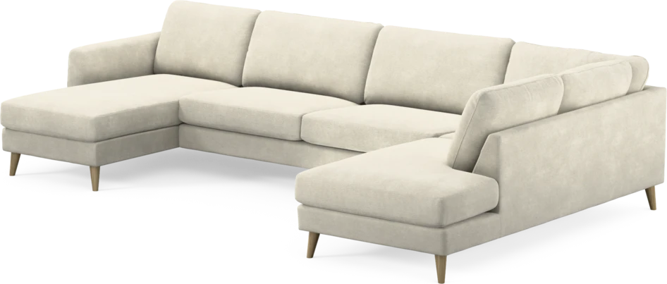 Bridge - 3-sits soffa med schäslong vänster och divan höger - Vit