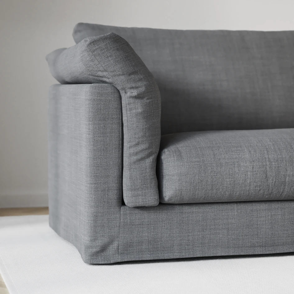 Cherrie - 3-sits soffa med divan höger, med kappa - Grå