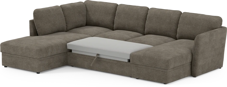 Öland - Bäddsoffa med divan vänster och schäslong höger - Brun