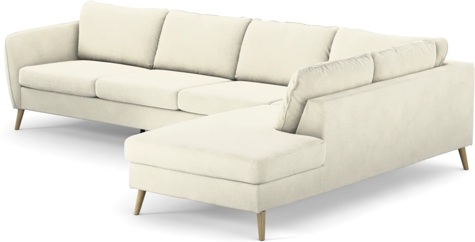 County - 3-sits soffa med divan höger - Vit