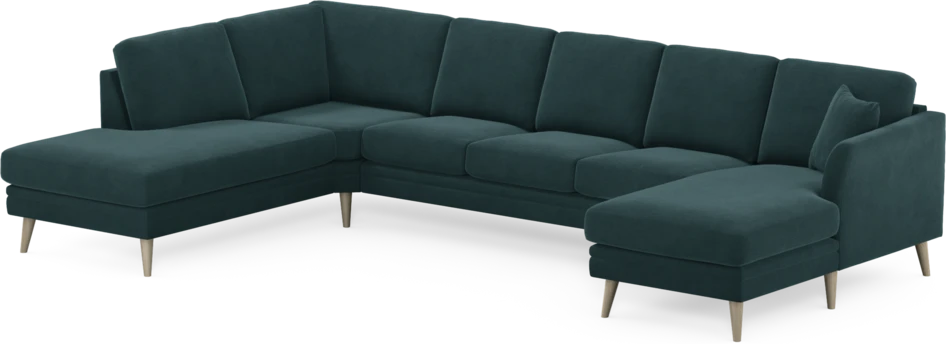Eden - 3-sits soffa med divan vänster och schäslong höger - Blå