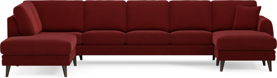 Eden - 3-sits soffa med divan vänster och schäslong höger - Röd