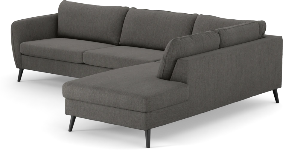 County - 2,5-sits soffa med divan höger - Brun