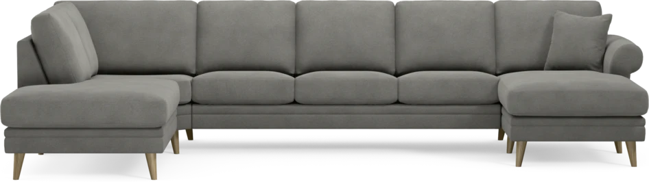 Eden - 3-sits soffa med divan vänster och schäslong höger - Grå
