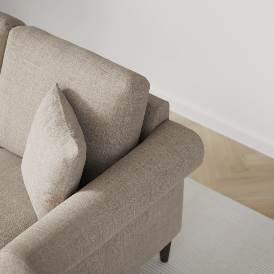 Eden - 3-sits soffa svängd - Beige