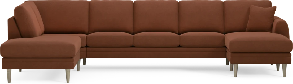 Eden - 3-sits soffa med divan vänster och schäslong höger - Orange