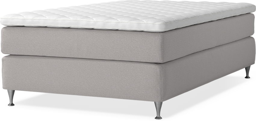 Delux Sense - Kontinentalsäng, enkelsäng 120 cm med bäddmadrass - Grå