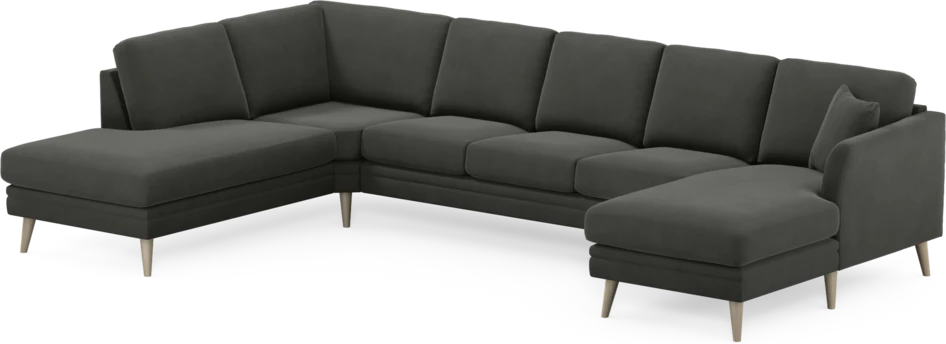 Eden - 3-sits soffa med divan vänster och schäslong höger - Grå