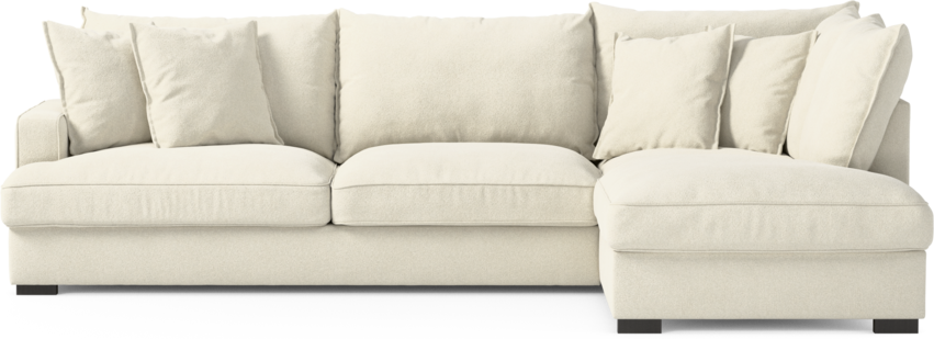 Mila - 3-sits soffa med divan höger - Vit