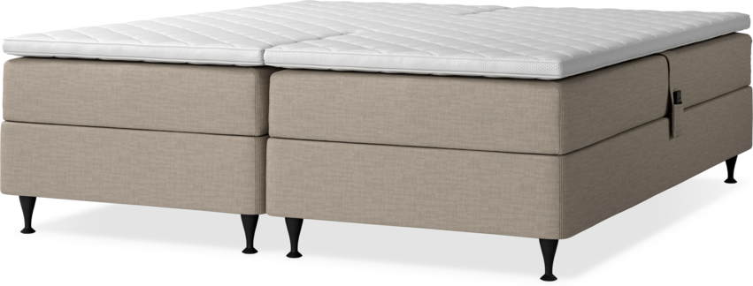 Delux Sense - Ställbar säng, dubbelsäng med bäddmadrass - Beige