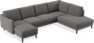 Madison Lux - 2-sits soffa med schäslong vänster och divan höger - Grå