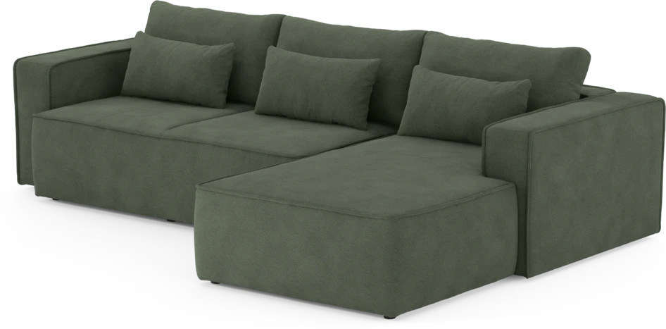 Ide - Bäddsoffa 3-sits med schäslong höger - Grön