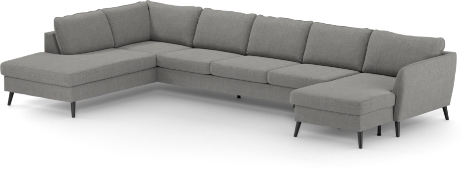County - 4-sits soffa med divan vänster och schäslong höger - Grå