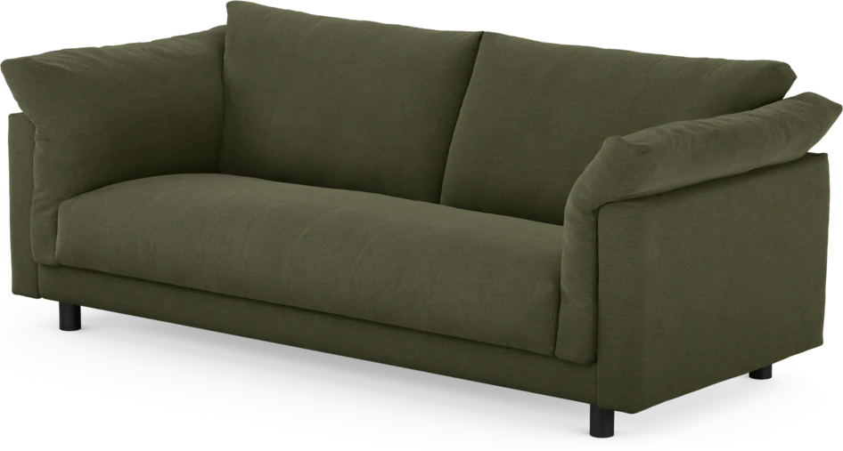 Cherrie - 2,5-sits soffa, hel dyna, fast klädsel - Grön