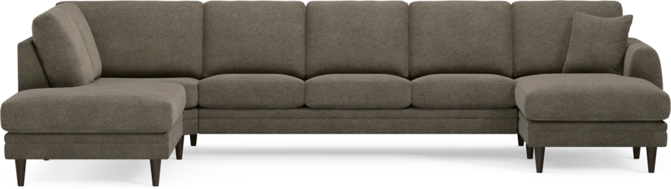 Eden - 3-sits soffa med divan vänster och schäslong höger - Brun