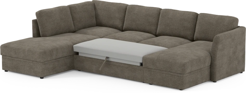Öland - Bäddsoffa med divan vänster och schäslong höger - Brun