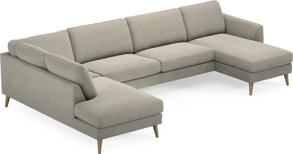 Bridge - 3-sits soffa med divan vänster och schäslong höger - Brun