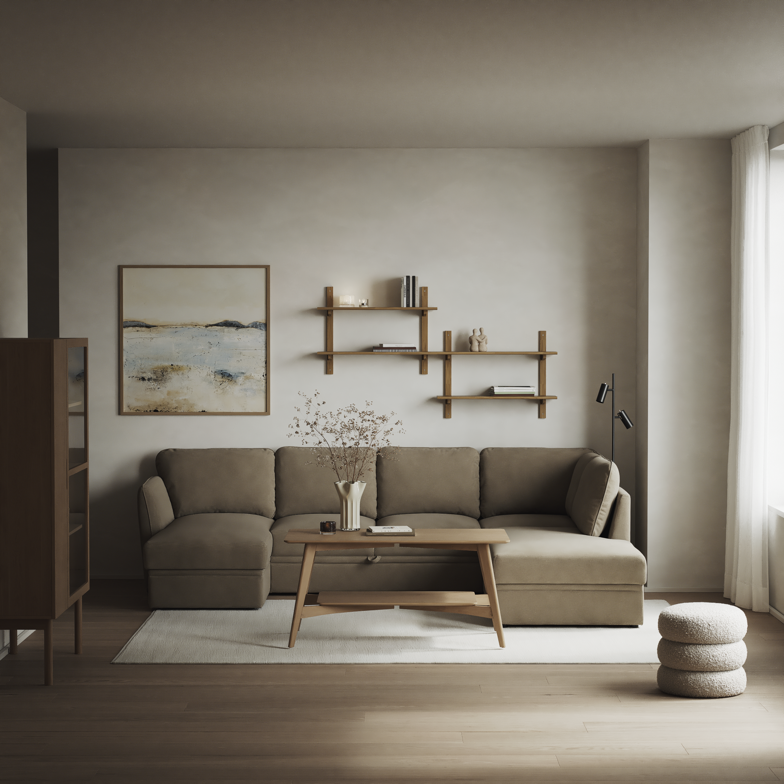 Öland - Bäddsoffa med schäslong vänster och divan höger - inspiration