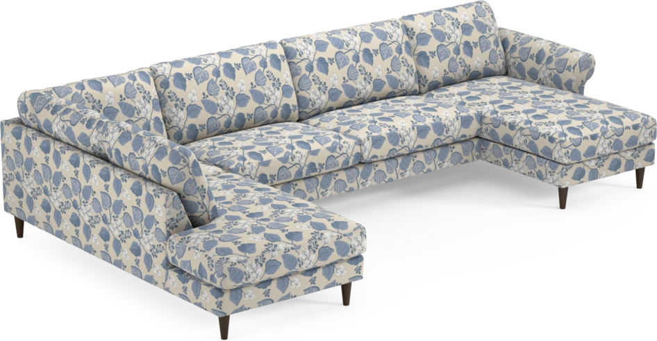 Bridge - 3-sits soffa med divan vänster och schäslong höger - Blå