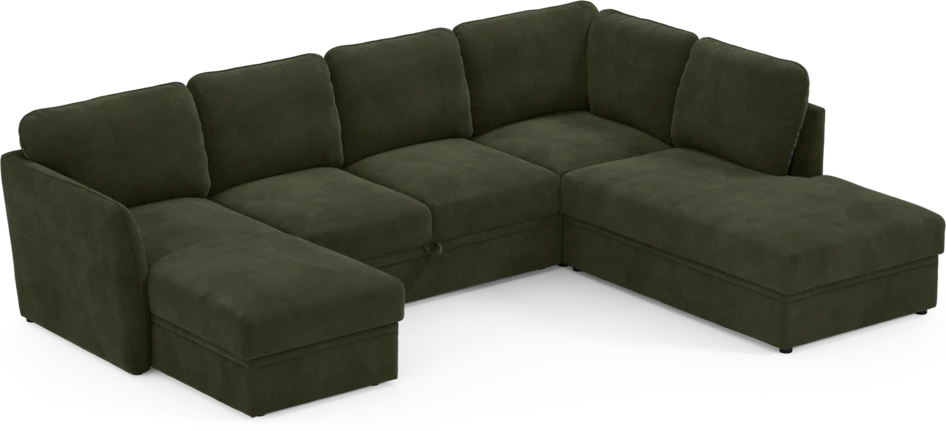 Öland - Bäddsoffa med schäslong vänster och divan höger - Beige