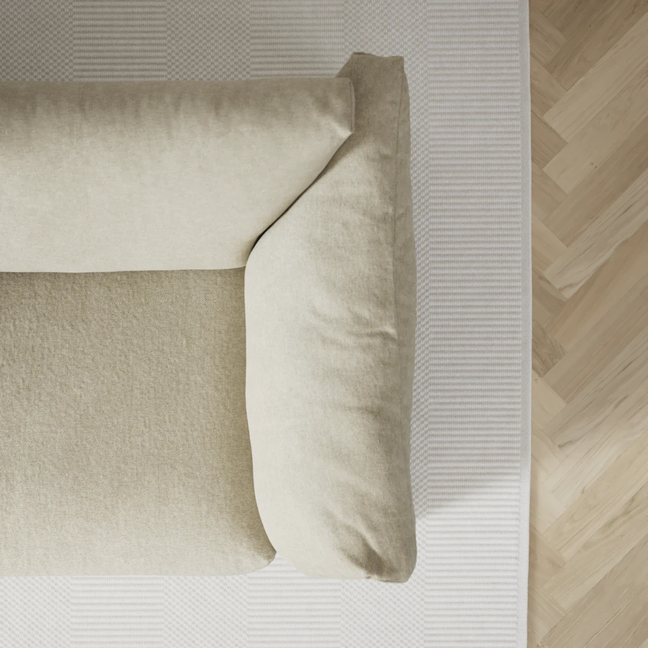 Cherrie - 3-sits soffa med schäslong höger, med kappa - Beige