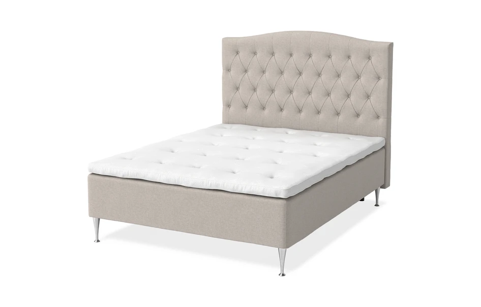 Dream Delux - Ramsäng, dubbelsäng med bäddmadrass Dream Delux vit - Beige