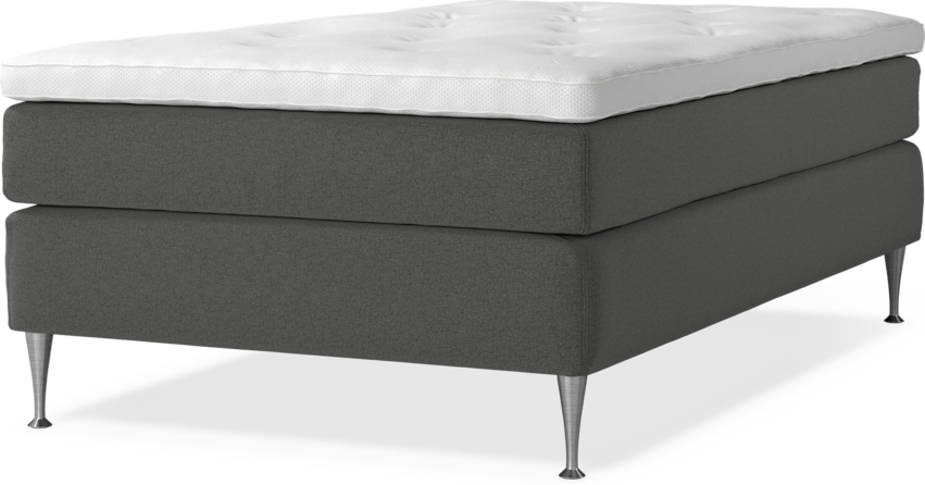 Delux Sense - Kontinentalsäng, enkelsäng 120 cm med bäddmadrass - Grå