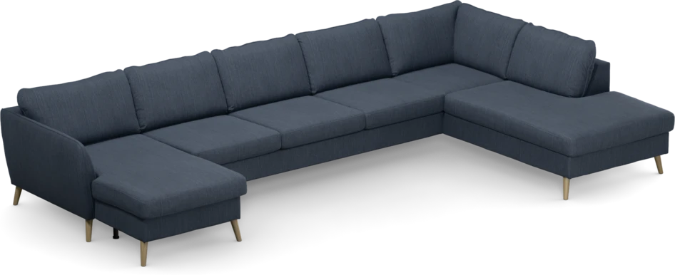 County - 4-sits soffa med schäslong vänster och divan höger - Blå