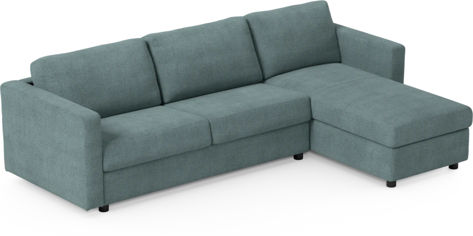 Lindö - Bäddsoffa 2,5-sits med schäslong, vändbar - Blå
