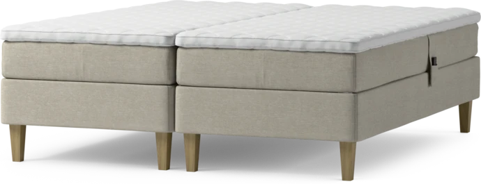 Delux Sense, Ställbar säng, dubbelsäng med bäddmadrass och sängben