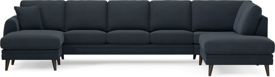 Eden - 3-sits soffa med schäslong vänster och divan höger - Blå