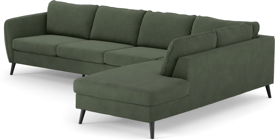 County - 3-sits soffa med divan höger - Grön