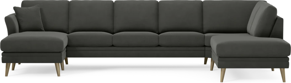 Eden - 3-sits soffa med schäslong vänster och divan höger - Grå