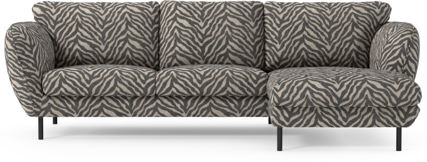 Madison Lux - 2-sits soffa med schäslong höger - Svart