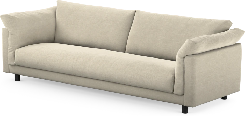 Cherrie - 4-sits soffa, hel dyna, fast klädsel - Beige