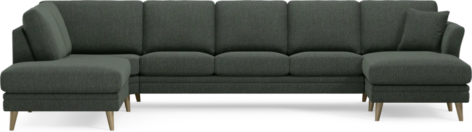 Eden - 3-sits soffa med divan vänster och schäslong höger - Grön