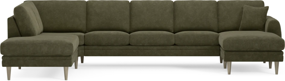 Eden - 3-sits soffa med divan vänster och schäslong höger - Grön