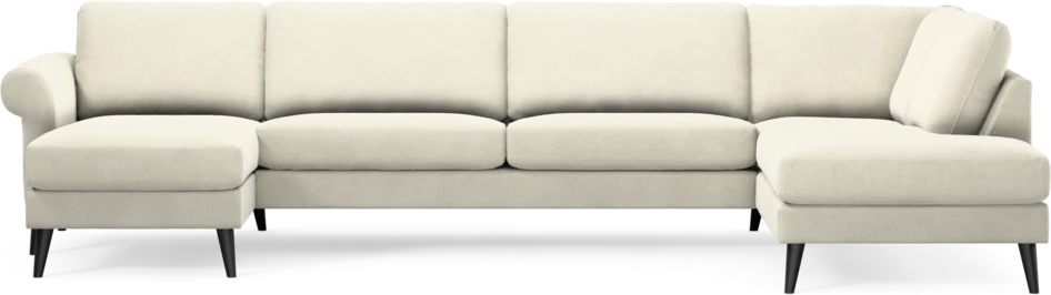 Bridge - 3-sits soffa med schäslong vänster och divan höger - Vit
