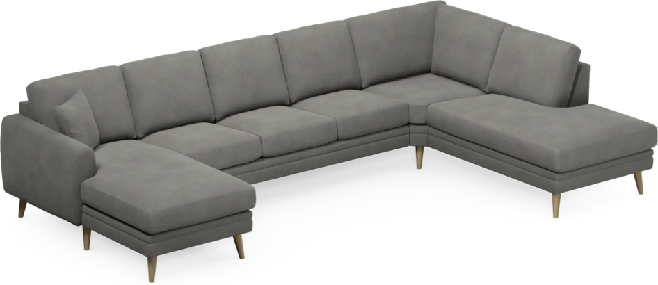 Eden - 3-sits soffa med schäslong vänster och divan höger - Grå