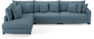 Rossi - 4-sits soffa med divan vänster - Blå