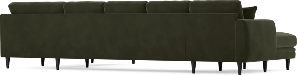 Eden - 3-sits soffa med schäslong vänster och divan höger - Grön
