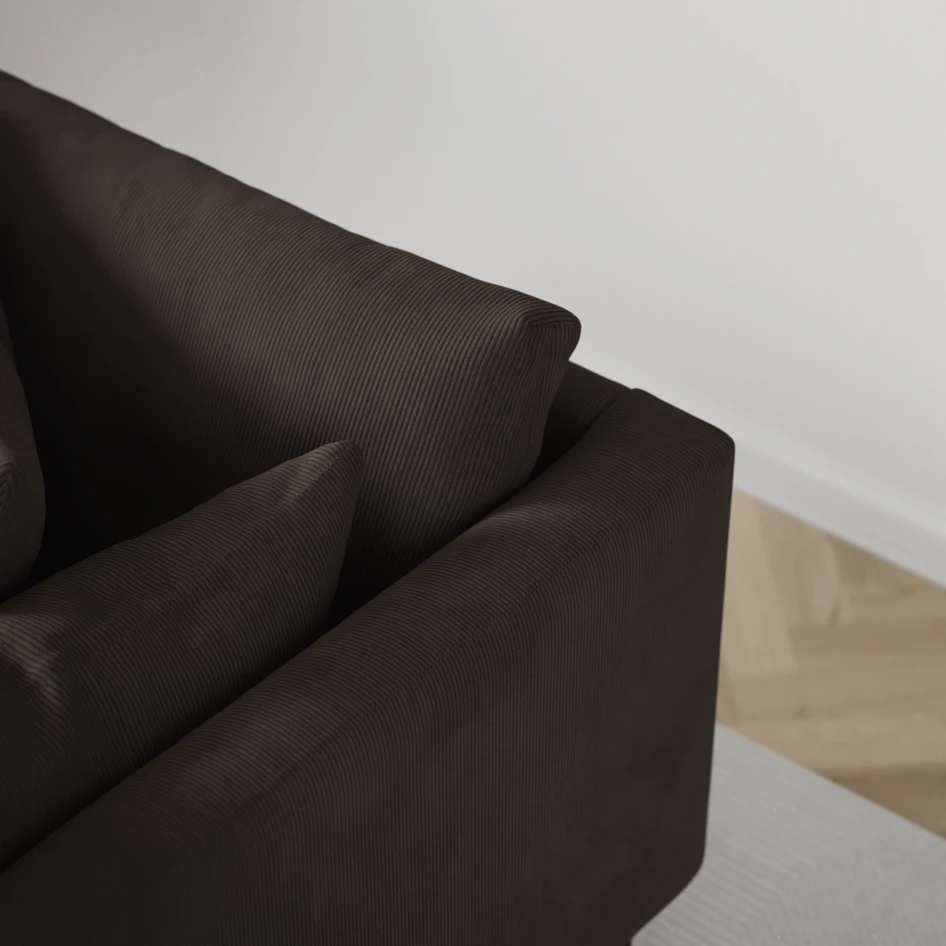 Harper - 4-sits med schäslong höger  - Brun