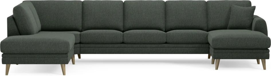 Eden - 3-sits soffa med divan vänster och schäslong höger - Grön
