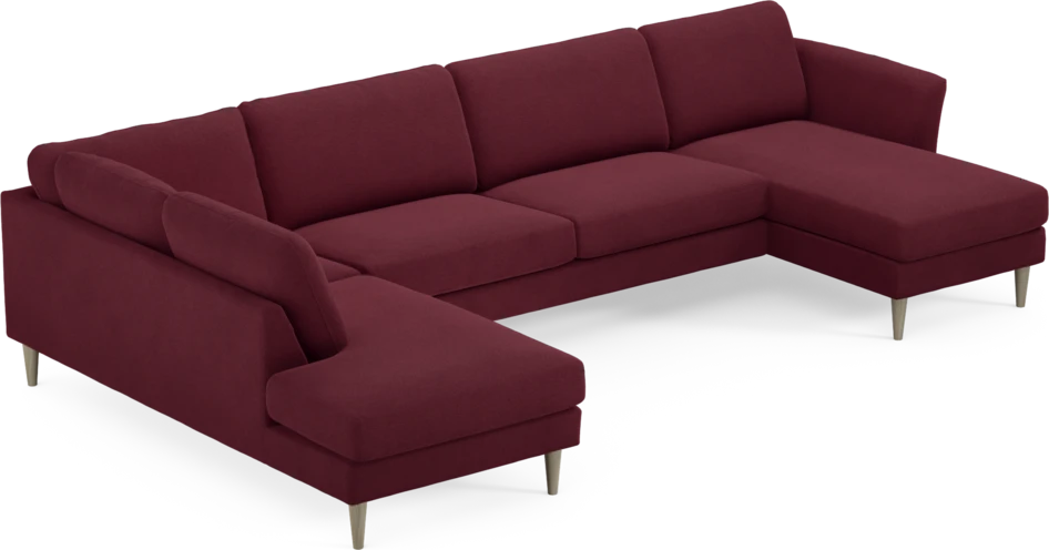Bridge - 3-sits soffa med divan vänster och schäslong höger - Röd
