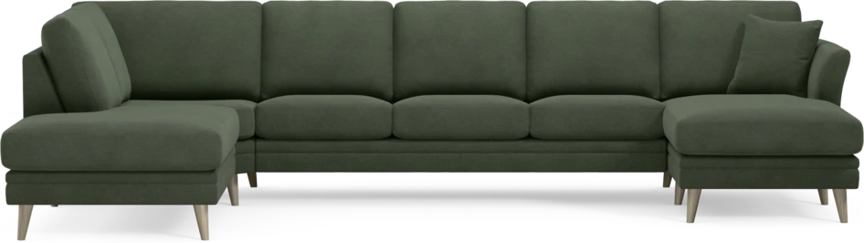 Eden - 3-sits soffa med divan vänster och schäslong höger - Grön