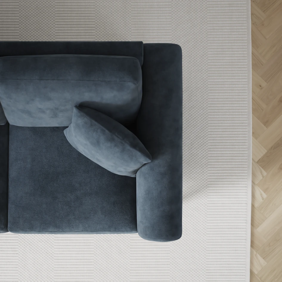 Eden - 3-sits soffa med divan vänster och schäslong höger - Blå