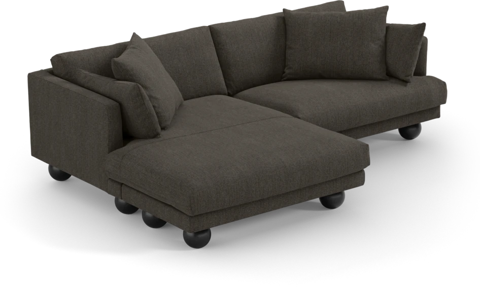 Harper - 4-sits med schäslong XL vänster - Brun