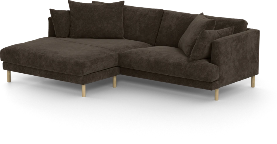 Harper - 4-sits med schäslong XL vänster - Brun