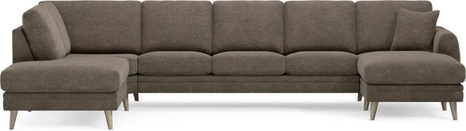 Eden - 3-sits soffa med divan vänster och schäslong höger - Brun