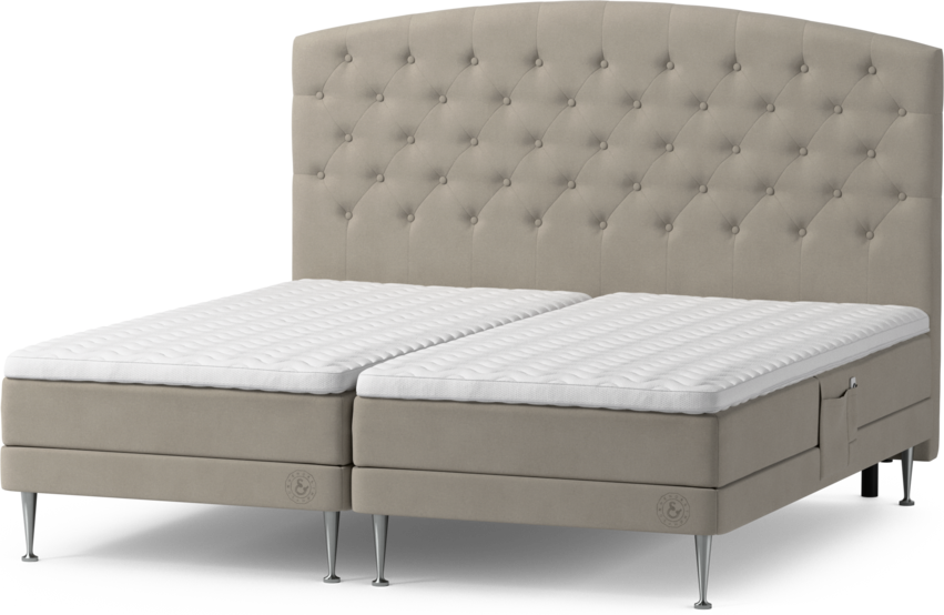 Särö Comfort - Ställbar säng, dubbelsäng med bäddmadrass, sängben och Välvd sänggavel